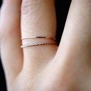 Dainty rose gold stacking rings
